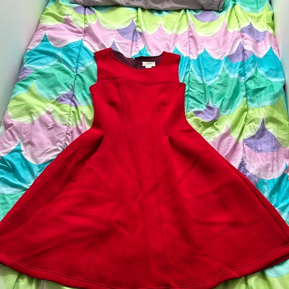 Red fit and flare sleeveless dress - Picture 1 of 4